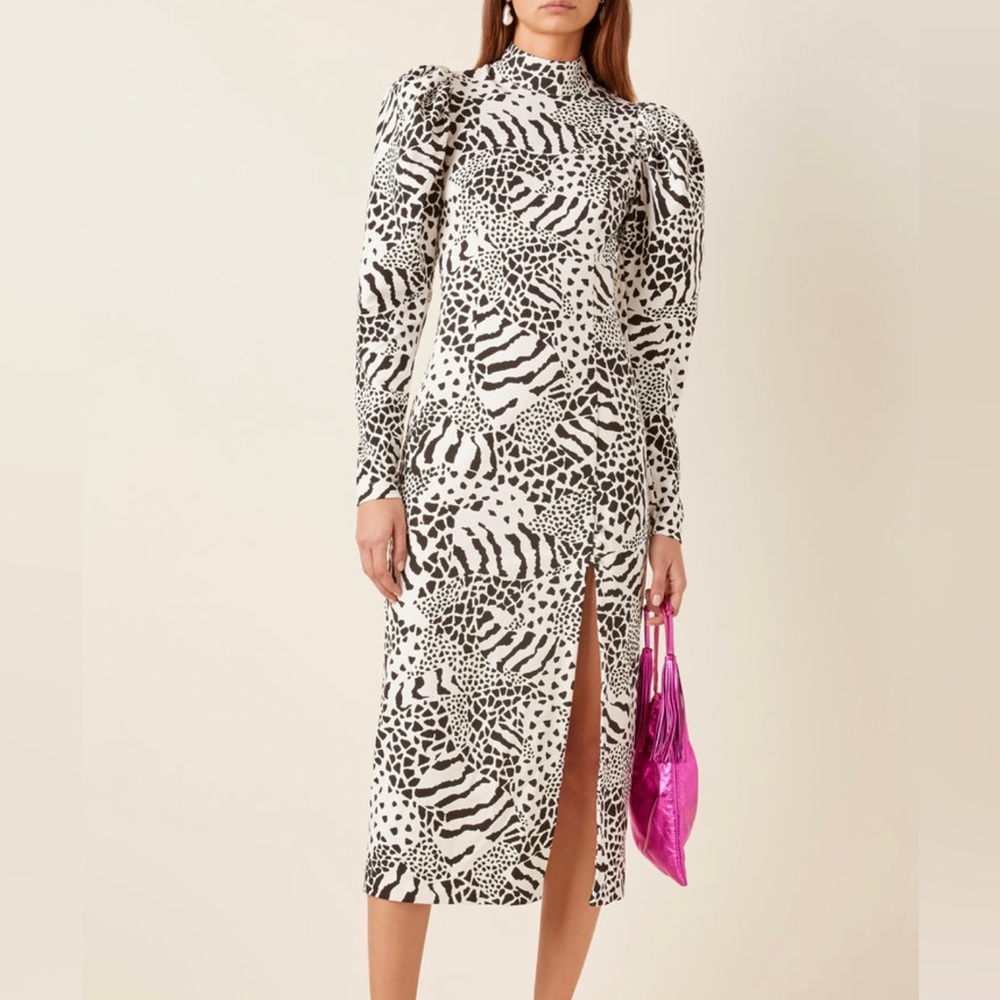Rotate Theresa Printed Cotton Blend Midi Dress